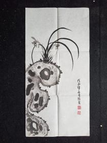 Y41-48【陈宣】手绘原创花鸟画.有章款 画心尺寸：68*35厘米