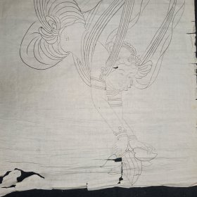 纯手绘  白描人物画  尺寸：96*66厘米(货号:Y236-50）