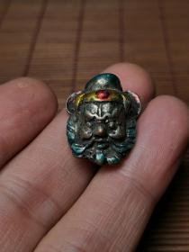 钟馗，纯银珐琅彩名家制作的吊坠《石川》