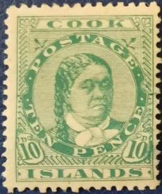 英联邦邮票H，英属库克群岛1893年Makea Takau皇后，最高值
