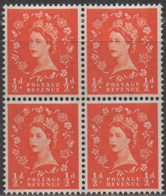 外国邮票，英国1960年伊丽莎白二世女王，½d，新，方联