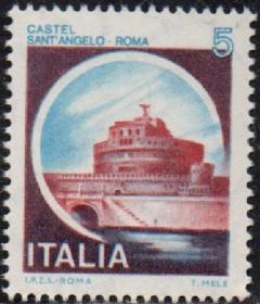 外国邮票ZB2，意大利邮票1980年罗马城圣天使城堡，古代建筑遗迹