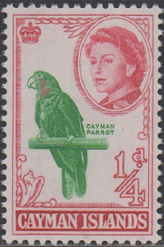 英联邦邮票，英属开曼群岛1962年伊丽莎白二世女王，野生动物鹦鹉