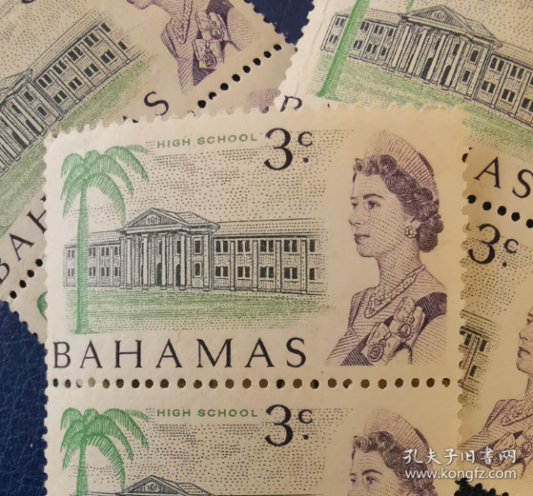 英联邦邮票H，巴哈马1967年女王与高中学校，教育、建筑，一枚价