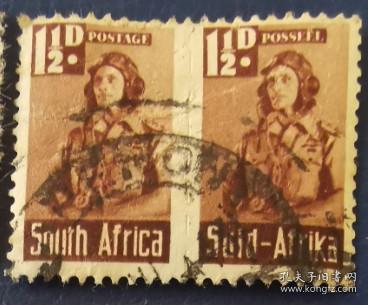 英联邦邮票G，英属南非1943年空军，信销2枚价