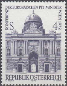 奥地利邮票ZA16，1972年欧洲邮政和电信部长会议，皇宫建筑，1全
