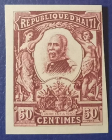 外国邮票ZA11，海地1904年诺尔德.亚力克西将军50c，印样