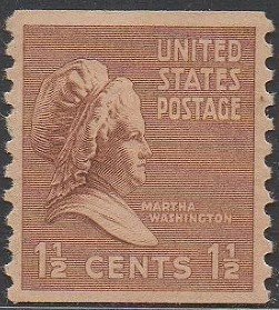美国邮票， 1938年美国第一任总统夫人玛莎华.盛顿b
