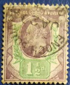 英国古典邮票C，1902年爱德华七世国王，1½