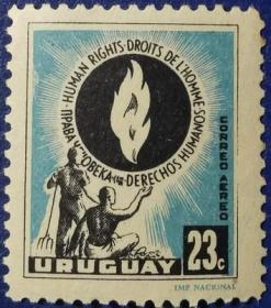 外国邮票ZA11，乌拉圭1958年人权宣言签署10周年，