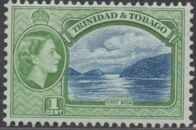 英联邦邮票，英属特立尼达和多巴哥1953年伊丽莎白女王，博卡海湾