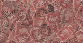 英国古典红便士邮票，1858-79年维多利亚女王，品一般，随机1枚价