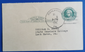 美国邮资明信片，华盛顿总统夫人玛莎1941年波利埃利斯邮寄