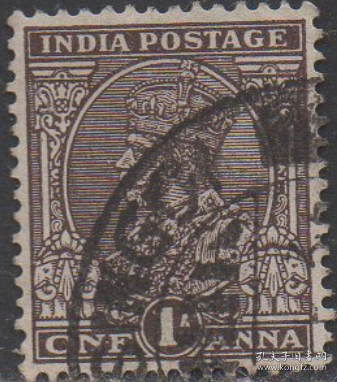 英联邦邮票D，英属印度1911-23年英国乔治五世国王,1a棕色,信销q