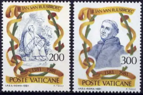 梵蒂冈邮票za17，1981年教士哲学家鲁斯布瑞克，2全
