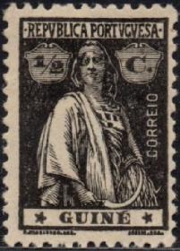 葡属几内亚邮票ZB，1914年谷类女神色雷斯，镰刀、服饰，½c