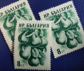保加利亚邮票ZA4，1956年水果，梨，一枚价