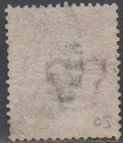 英国古典红便士邮票，1854-55年KO位置，巴勒布里奇邮戳