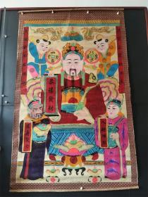 民国精美木板财神年画大气