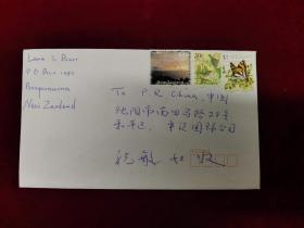外国实寄封澳大利亚鸟、蝴蝶邮票