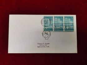 1958美国麦基诺克大桥邮票纪念封实寄封