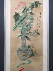 花瓶画 三尺中堂画 纯手绘画 画工精细