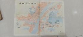 武汉市市区图1973年一版一印，8品【折叠发货】