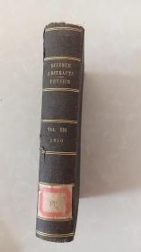 英文原版图书：科学抽象物理摘要1910年