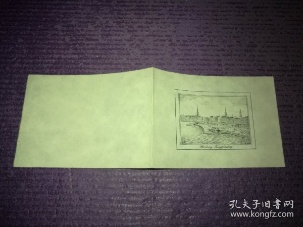 1970年带雕版画的贺卡一封并带签名，封面图有明显的手感（1970年汉堡，祝您在新的一年里生意兴隆）展开未29*10.5厘米，实拍如影