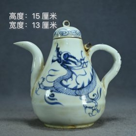 元青花龙纹纯手绘执壶一把