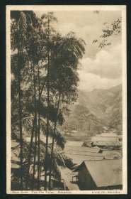 老明信片别发洋行杭州天竺村雪景，1925年宁波经上海寄美国。