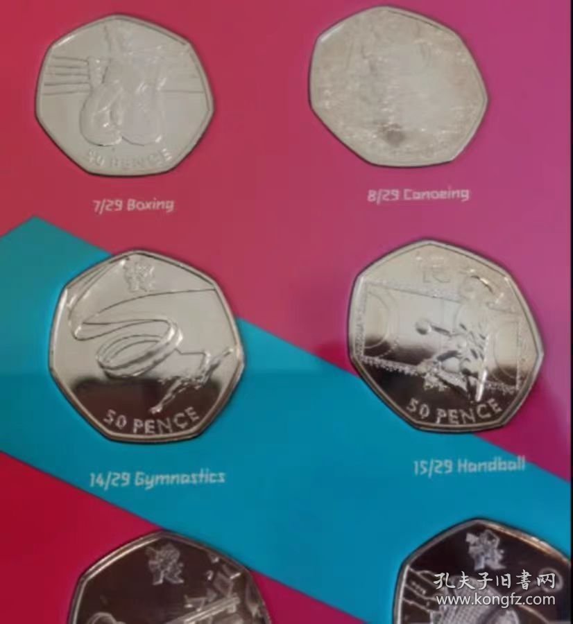 英国 2011年 50分 奥运 纪念币 伊二头像 硬币（29枚全）