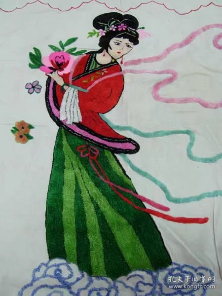 绒绣,天女散花大门帘