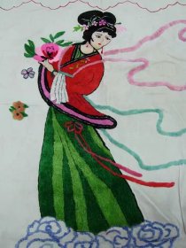 绒绣,天女散花大门帘