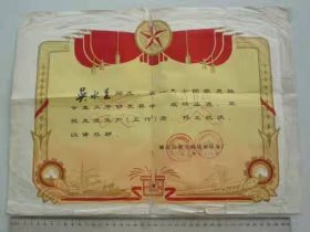 废旧74年奖状(绒植)