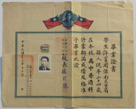 上海市私立民光中学毕业证书