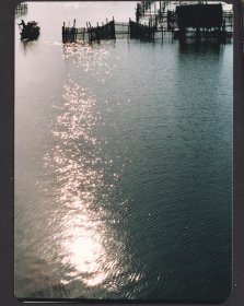 八十九十年代，浙江萧山的夕阳河道老照片，附原底片合售