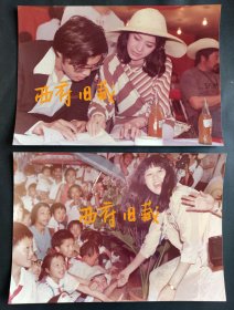 八十年代，一位女明星的老照片，2张，都是大幅早期彩色老照片