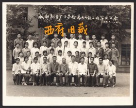 1977年，成都机车厂子弟学校高中七七级毕业合影老照片