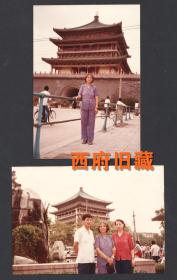 八十九十年代，西安地标西安钟楼老照片，两张一组