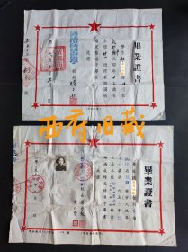 五十年代，同一个成都姑娘的，成都陕西街小学及成都市第十中学毕业证