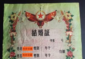 1963年，河北邢台沙河县白塔人民公社管理委员会结婚证，薄纸版本