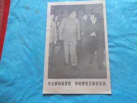 1970年，宣传画：毛主席和诺罗敦-西哈努克亲王亲切交谈。