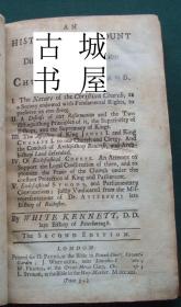 极其稀缺 《 英国教会的管辖权的学科》 ， 约1730年版，