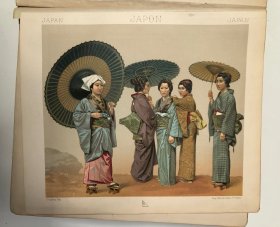 极其珍贵《世界各国服装史，6卷全》 500幅彩色与黑白版画插图，约1888年出版。