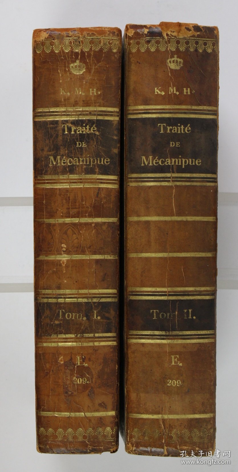 稀缺 《法国数学家、几何学家和物理学家泊松的作品--论力学》 2卷全，约1833年出版