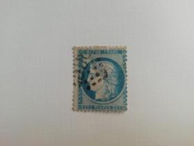 法国古典邮票 1870---1873 谷物女神 25c信销票 品相如图