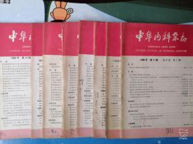 中华内科杂志1986年第4、6--12期共8本老版原版医学杂志书籍