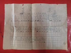财神大队11生产队1972年生产规划表一张老式早期票据类收藏