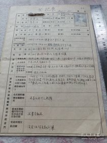 《登记表》1952年